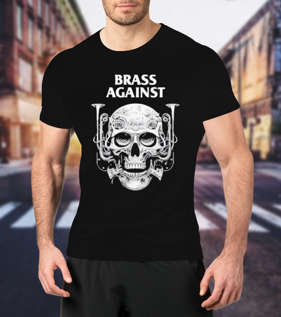 Brass Against Skull And Horns T-Shirt