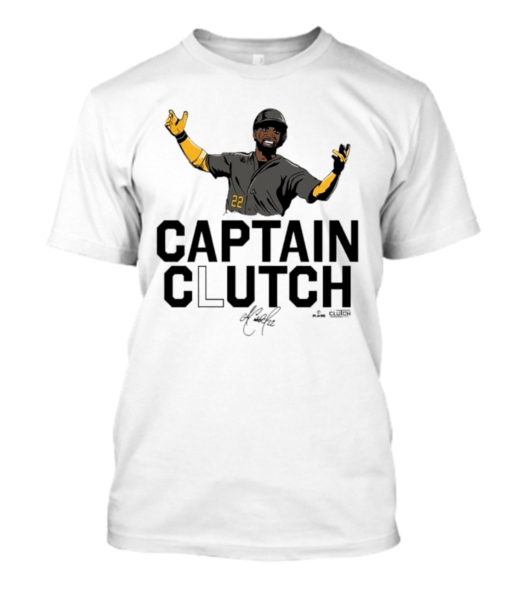 Captain Clutch Andrew McCutchen 22 Signature Gesture T-Shirt