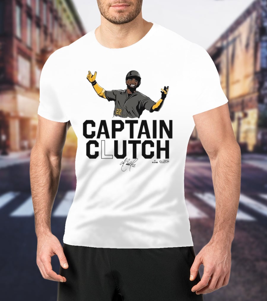 Captain Clutch Andrew McCutchen 22 Signature Gesture T-Shirt
