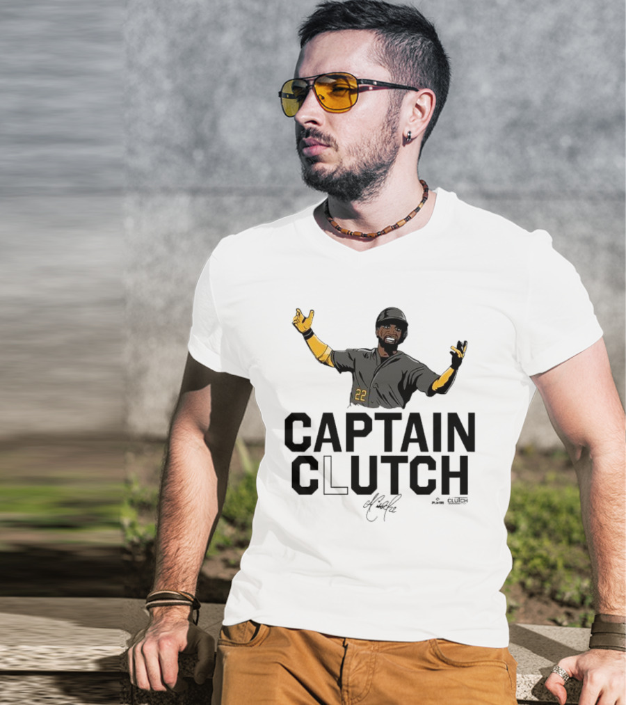 Captain Clutch Andrew McCutchen 22 Signature Gesture T-Shirt