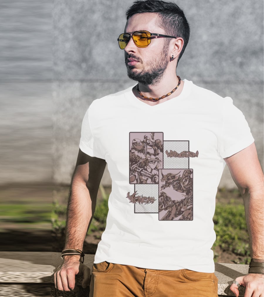 Wargasm Venom Showdown Battle Panels T-Shirt