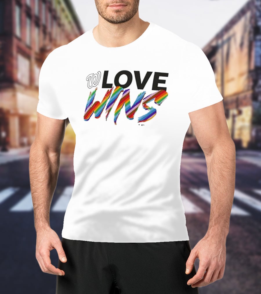 Washington Nationals Love Wins Rainbow Pride Colors T-Shirt