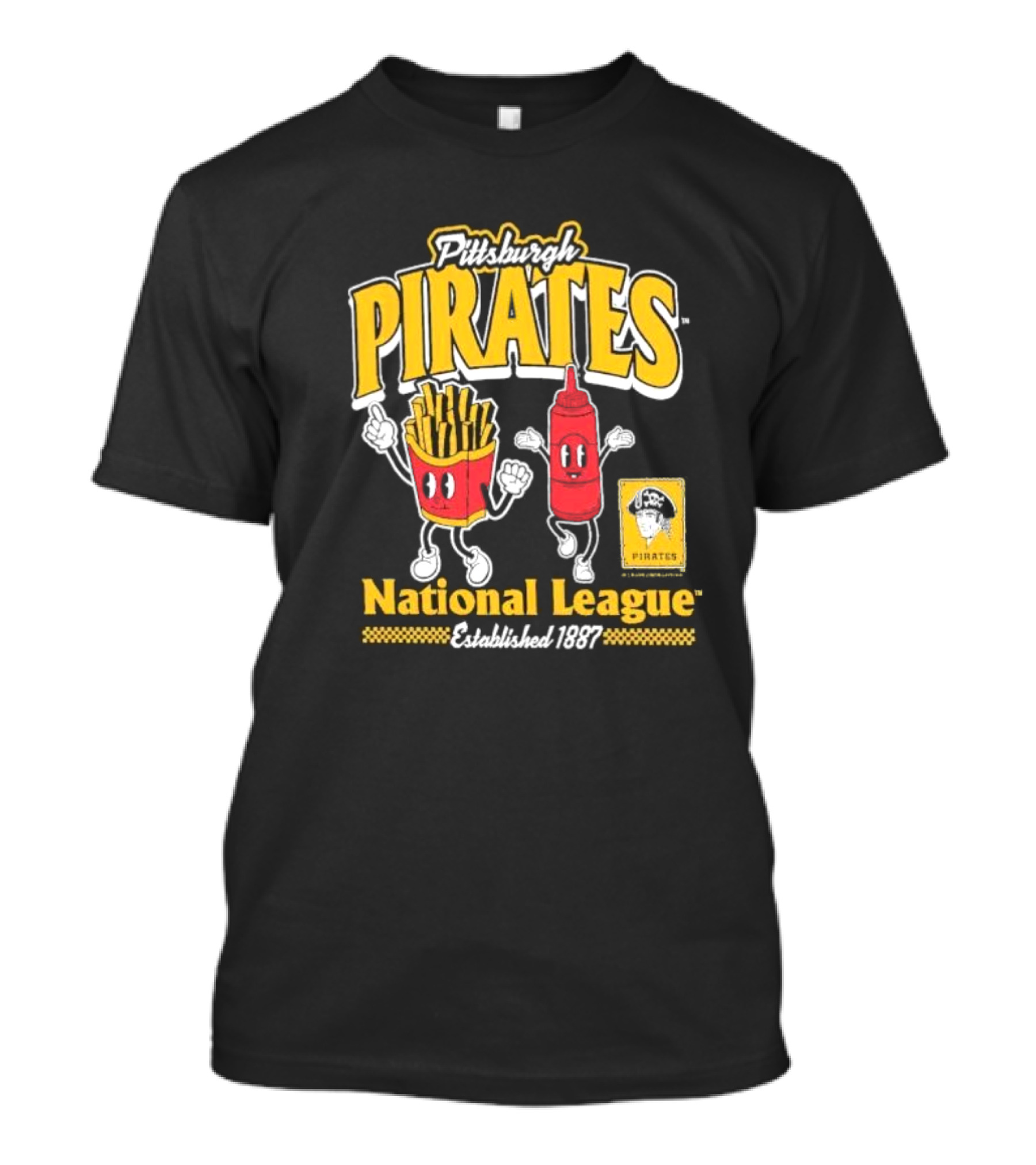 Pittsburgh Pirates National League Established 1887 Fries Ketchup Cooperstown Collection T-Shirt