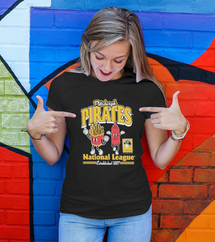 Pittsburgh Pirates National League Established 1887 Fries Ketchup Cooperstown Collection T-Shirt