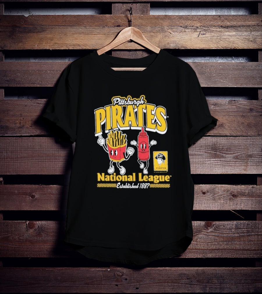 Pittsburgh Pirates National League Established 1887 Fries Ketchup Cooperstown Collection T-Shirt