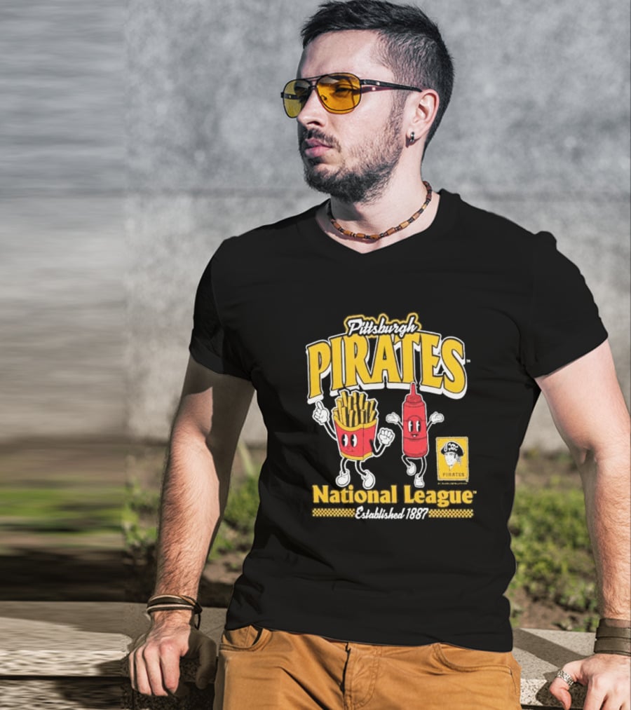 Pittsburgh Pirates National League Established 1887 Fries Ketchup Cooperstown Collection T-Shirt
