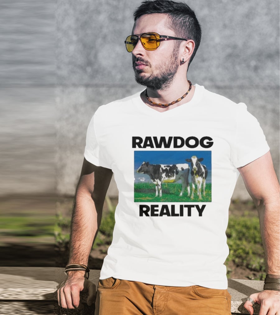 Findsleeptees Rawdog Reality Cows In Green Pasture T-Shirt