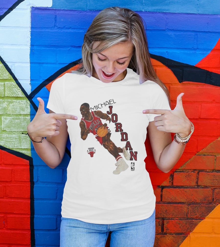 Michael Jordan Chicago Bulls Cartoon NBA T-Shirt