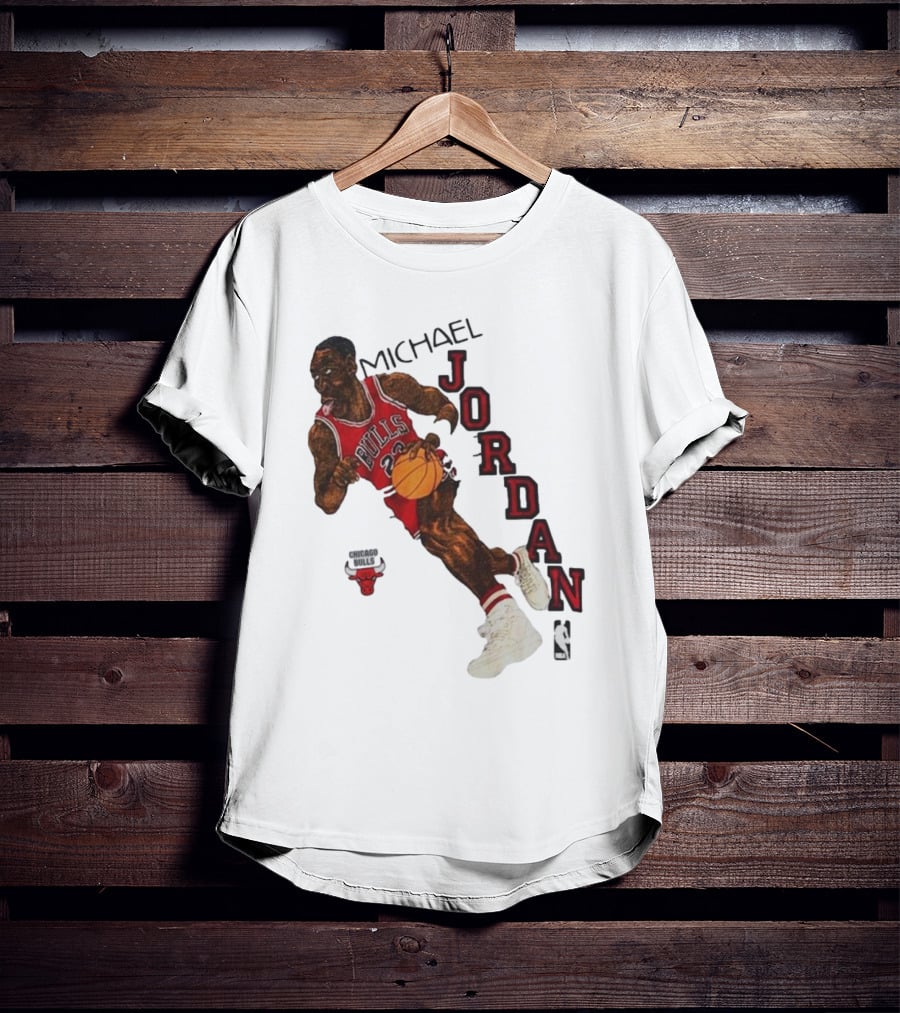 Michael Jordan Chicago Bulls Cartoon NBA T-Shirt