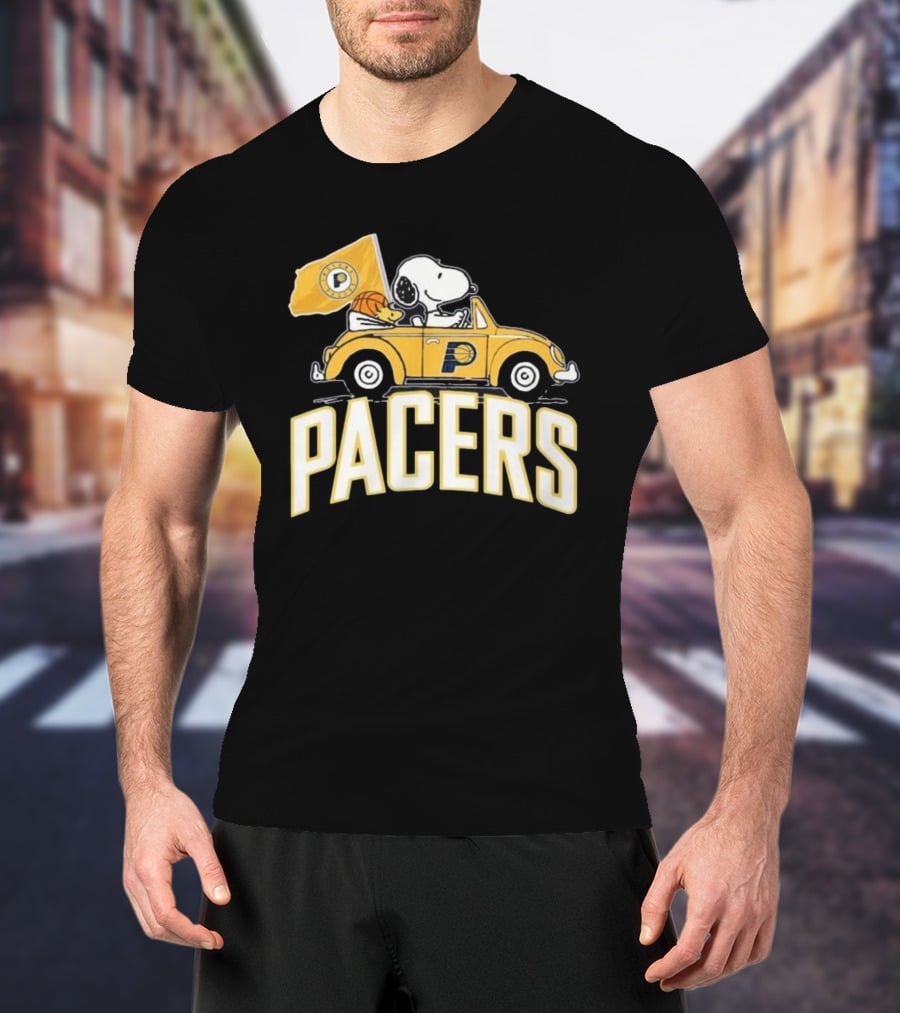 Indiana Pacers Snoopy Fan Forever Basketball Team Car Flag T-Shirt
