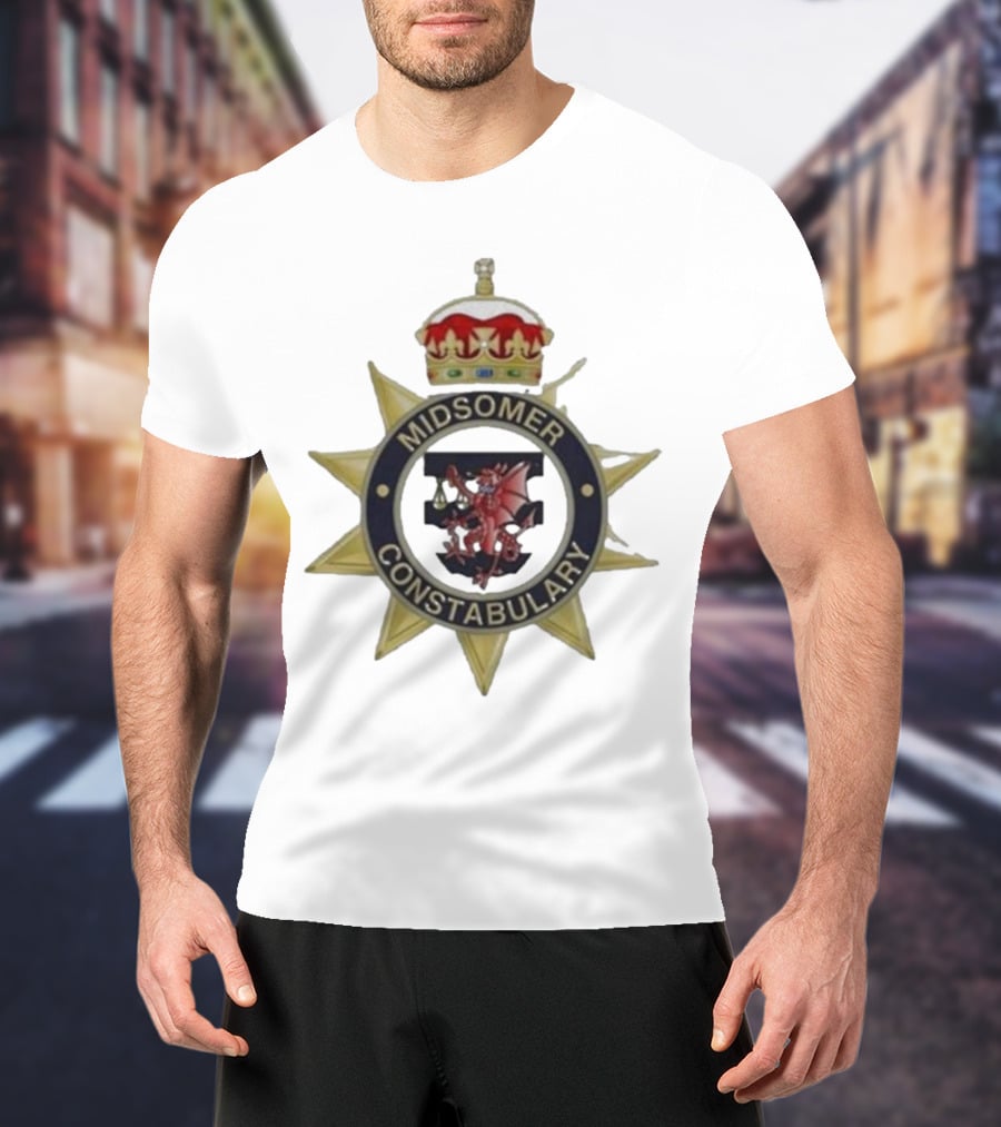 Midsomer Constabulary Badge With Crown And Dragon Emblem T-Shirt