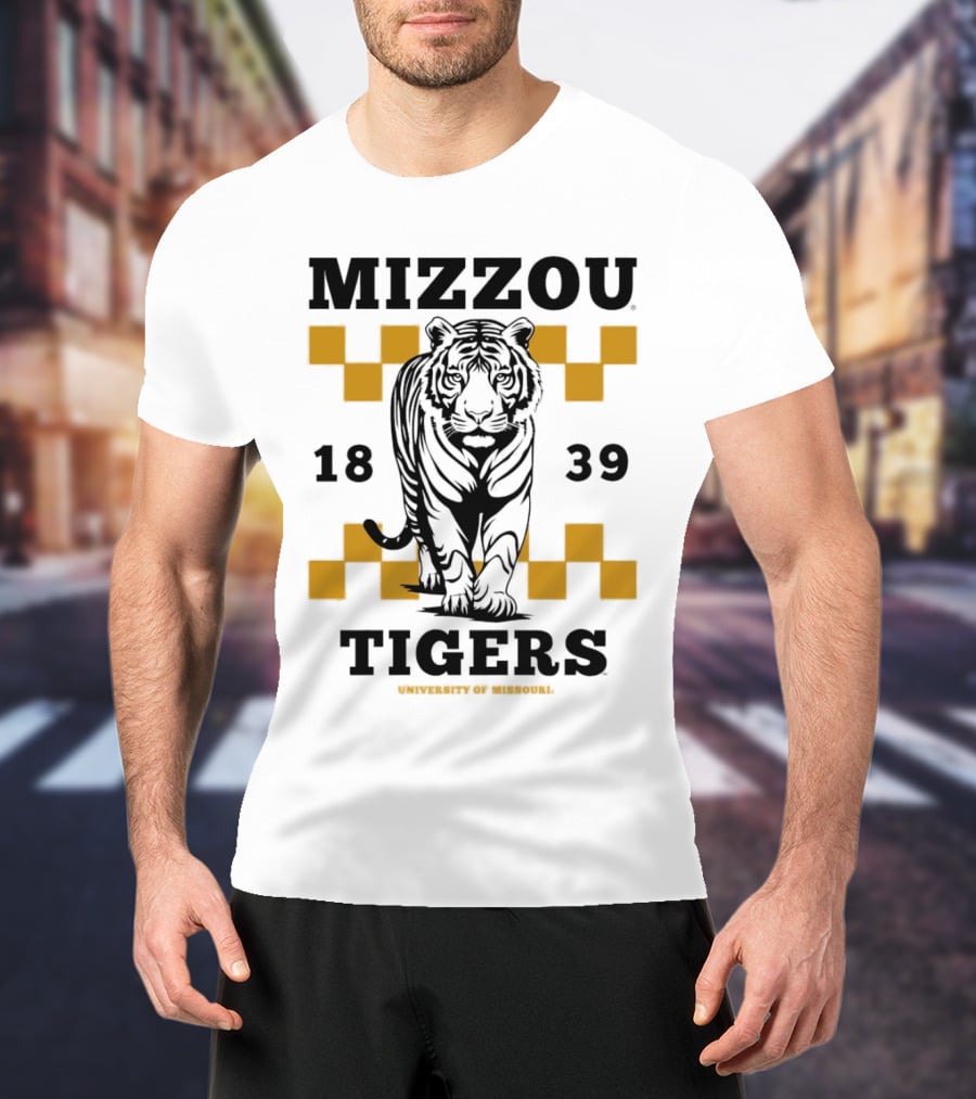 Mizzou Tigers University Of Missouri 1839 Tiger Walking T-Shirt