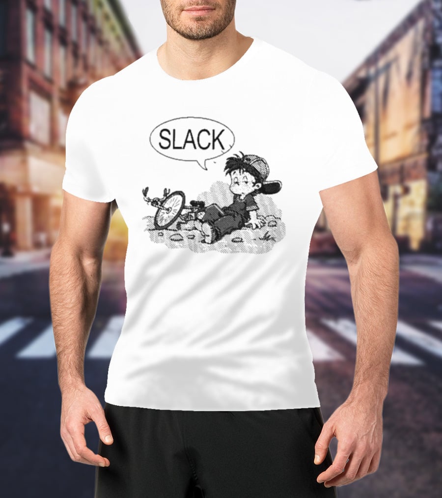 Slack Magazine Slack Biker Comic Character T-Shirt