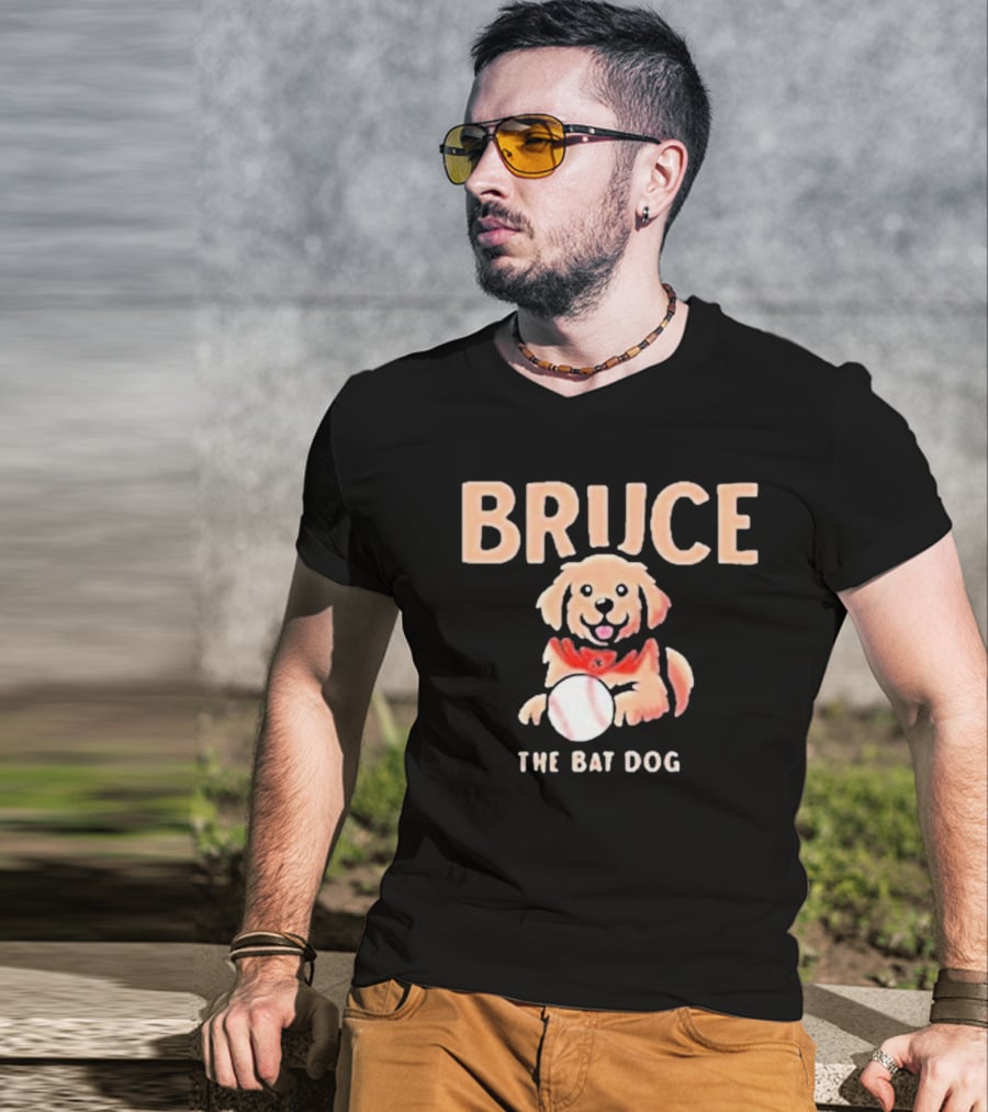 Bruce The Bat Dog Baseball Pup T-Shirt