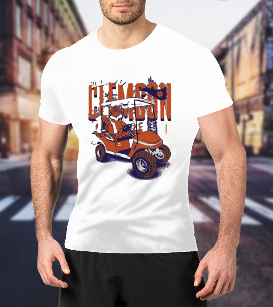 Clemson Tigers Golf Cart Mascot Adventure T-Shirt