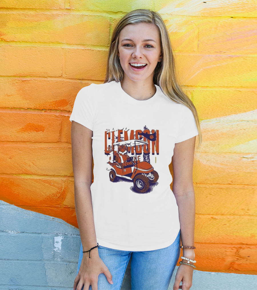 Clemson Tigers Golf Cart Mascot Adventure T-Shirt
