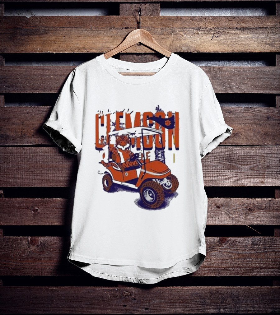 Clemson Tigers Golf Cart Mascot Adventure T-Shirt