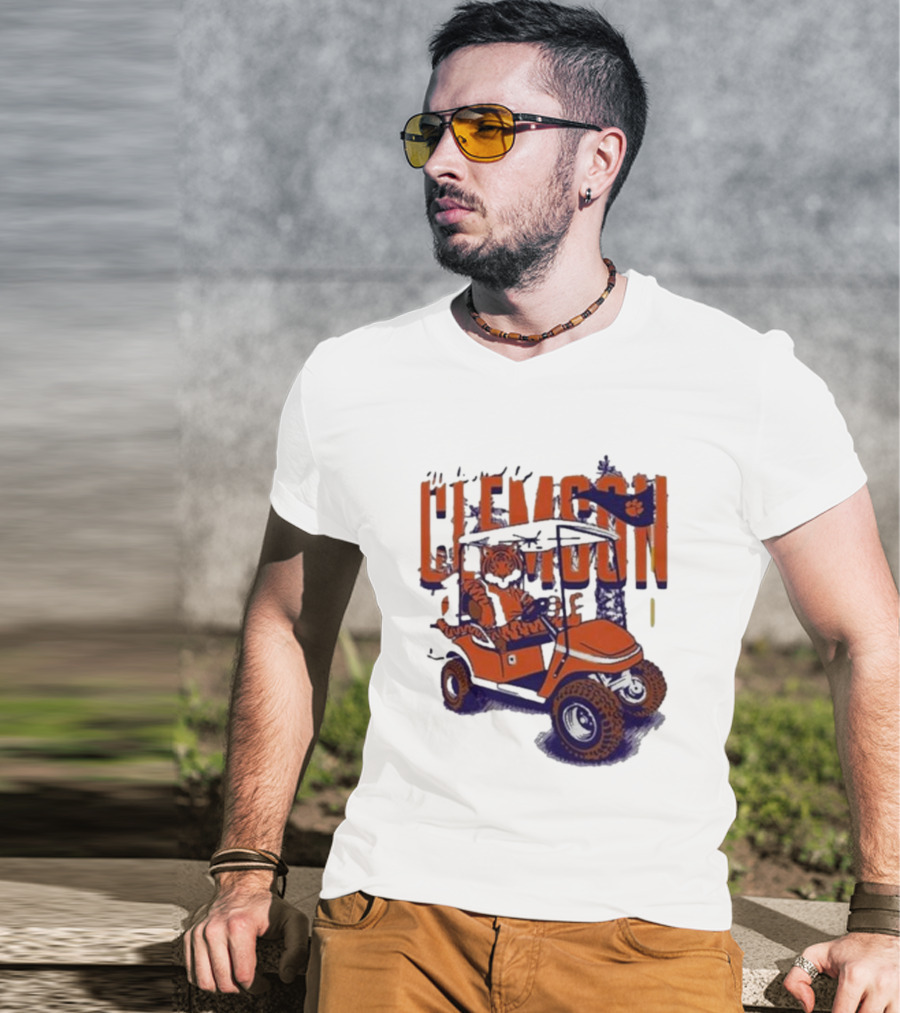 Clemson Tigers Golf Cart Mascot Adventure T-Shirt