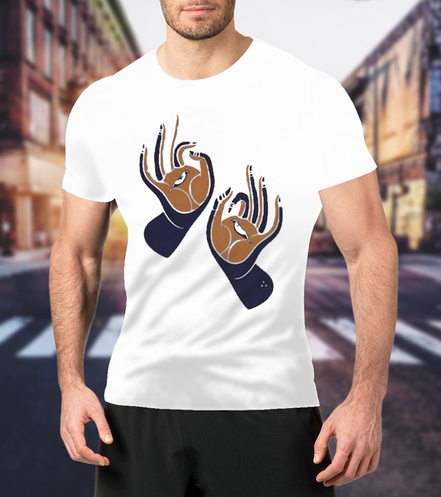 Zwangere Guy Zg Hands Bird Motif T-Shirt