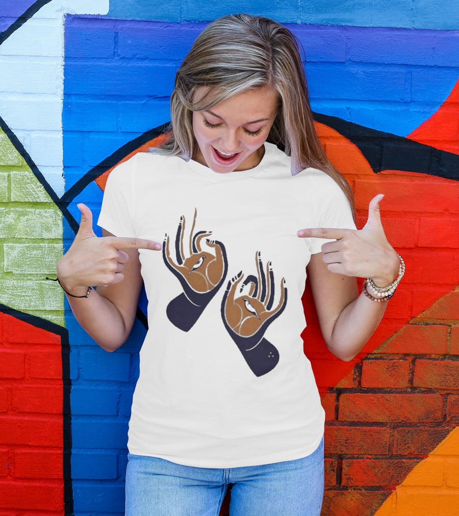 Zwangere Guy Zg Hands Bird Motif T-Shirt