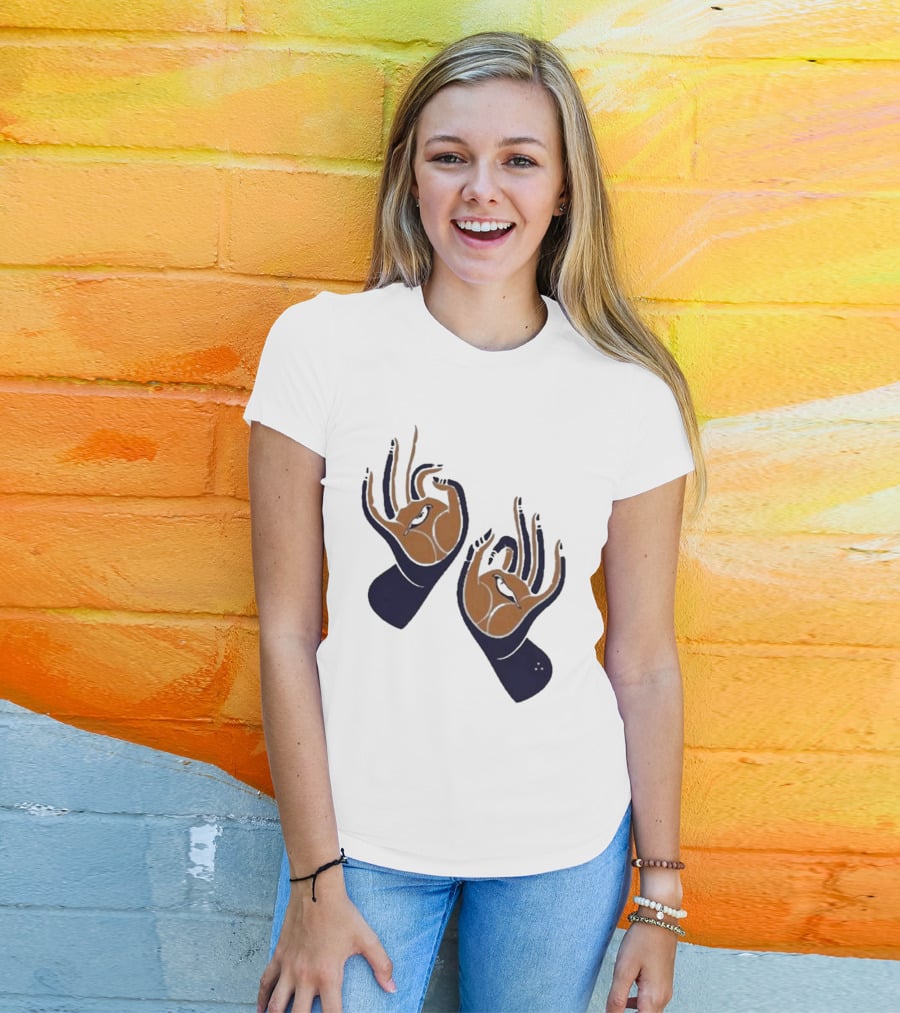 Zwangere Guy Zg Hands Bird Motif T-Shirt