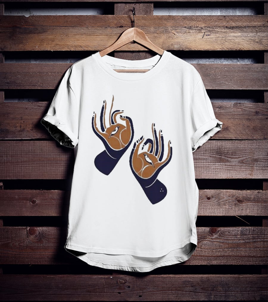 Zwangere Guy Zg Hands Bird Motif T-Shirt