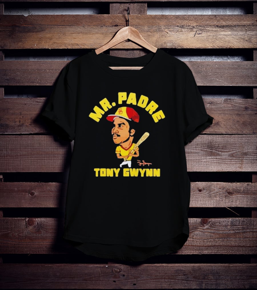 MR. PADRE TONY GWYNN SIGNATURE SAN DIEGO BASEBALL PLAYER CARTOON T-Shirt