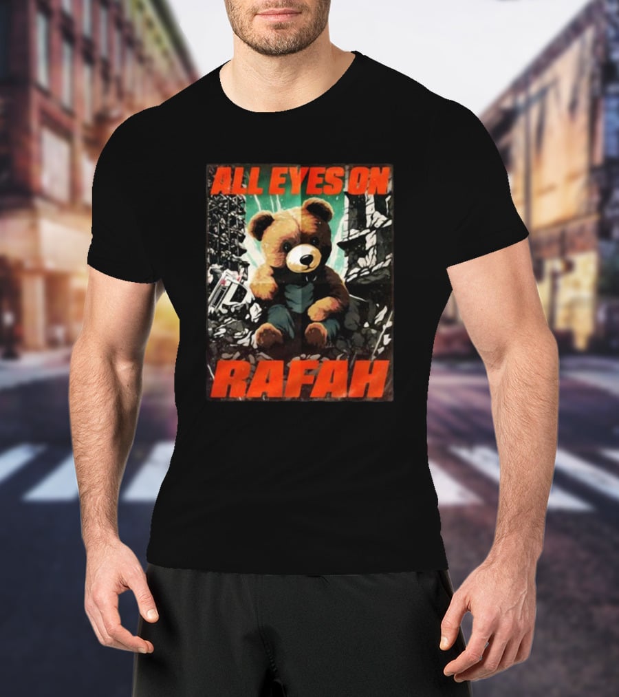 All Eyes On Rafah Bear Amidst Urban Rubble T-Shirt