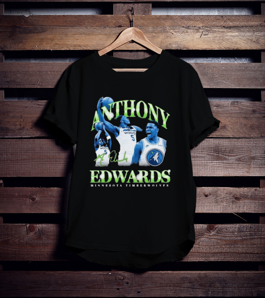 Anthony Edwards Wolves Minnesota Timberwolves 90s Retro T-Shirt