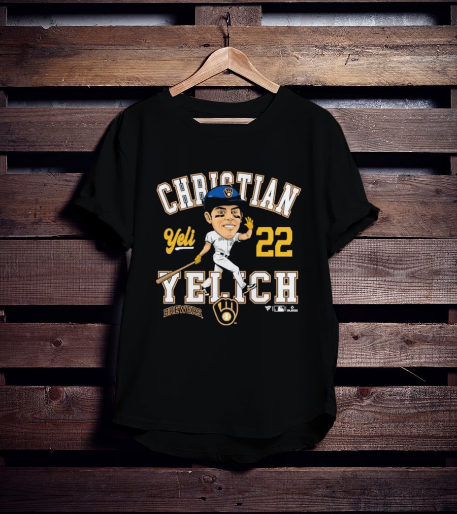 Christian Yelich Milwaukee Brewers Yeli 22 Caricature Players T-Shirt