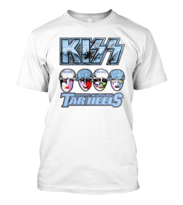 KISS North Carolina Tar Heels Face Paint Logo Fans T-Shirt