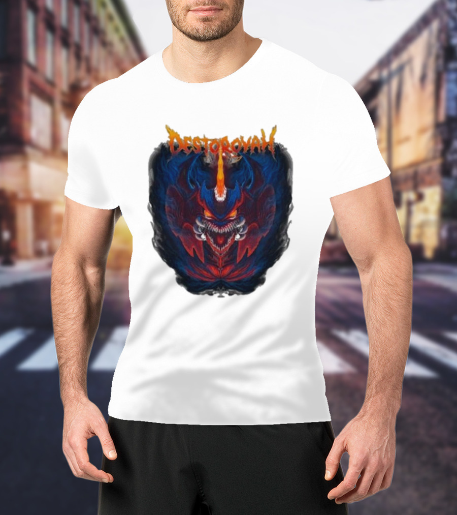 Cavitycolors Destoroyah Fiery Monster Graphics T-Shirt