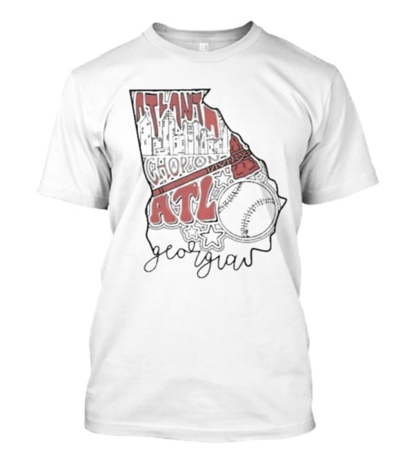 Atlanta Chop On ATL Georgia Baseball Map T-Shirt