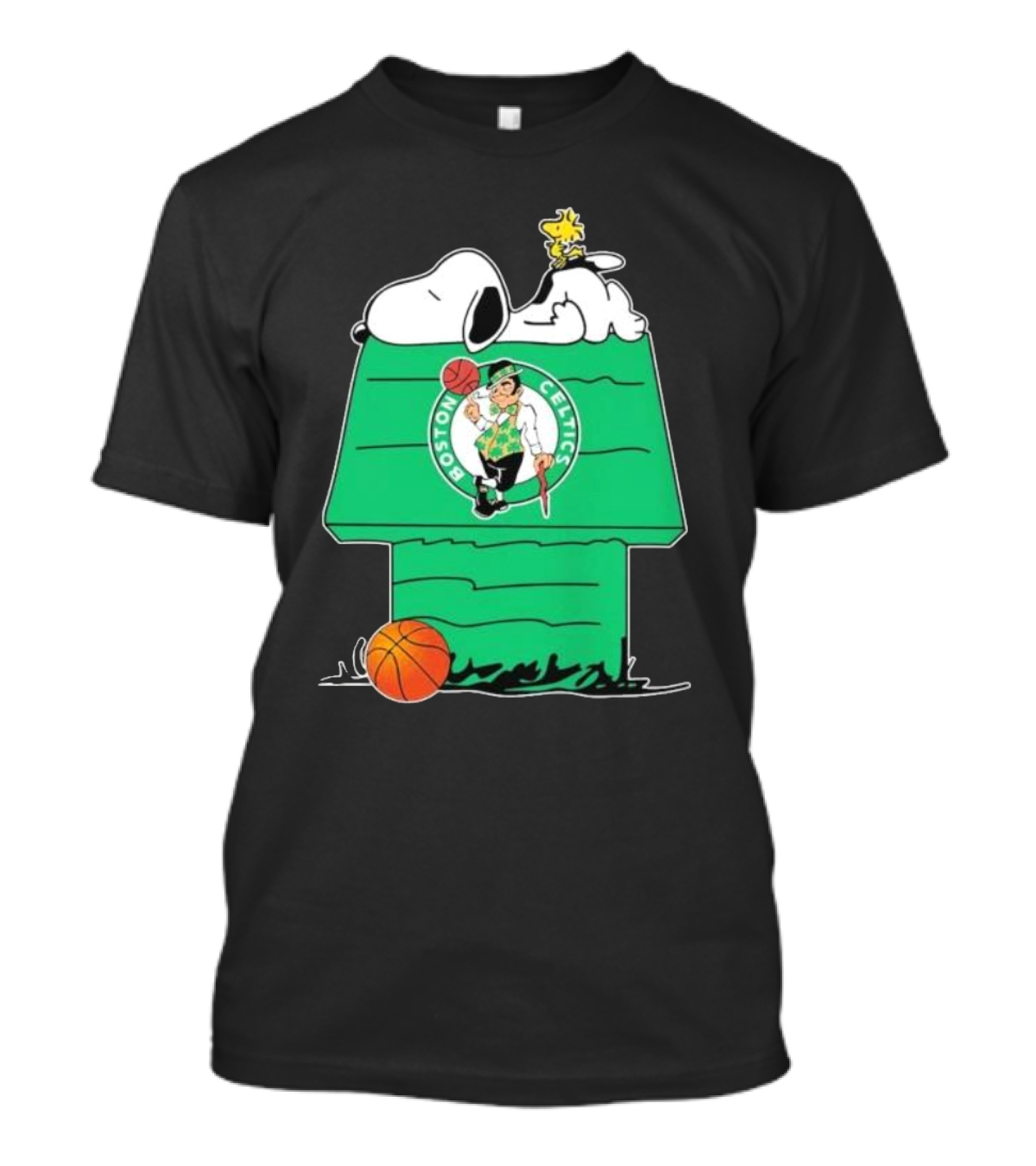 Peanuts Snoopy Woodstock Boston Celtics Basketball House T-Shirt