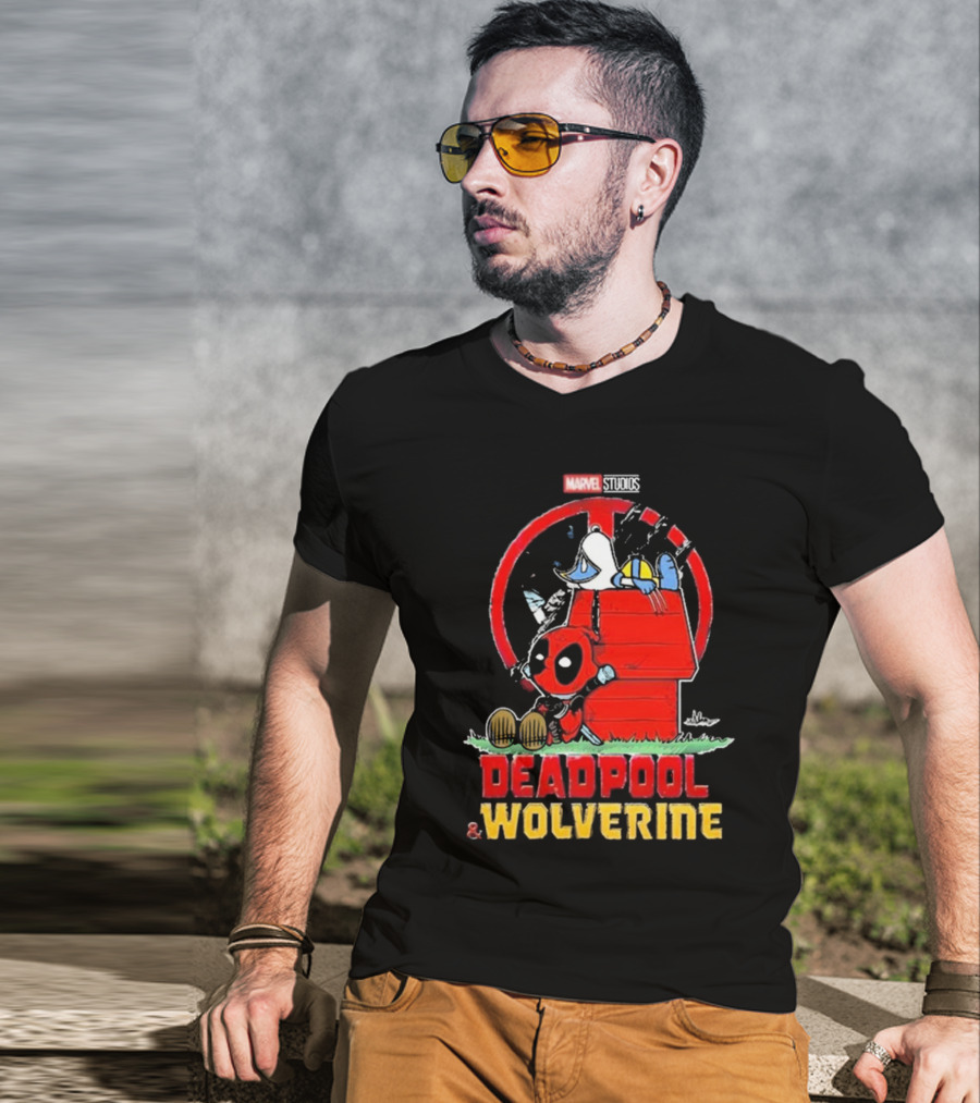 Marvel Studios Deadpool And Wolverine Peanuts Snoopy Crossover T-Shirt