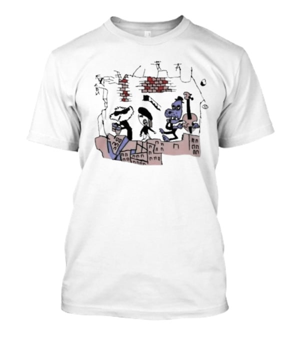 Retro Rad Puppet Band Brick Wall Jam Session T-Shirt