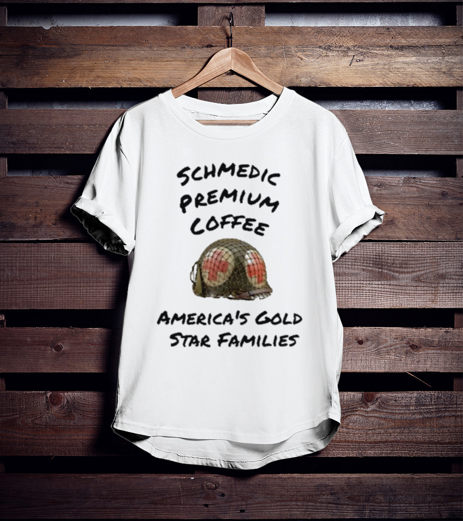 Schmedic Premium Coffee Military Medic Helmet America’s Gold Star Families T-Shirt