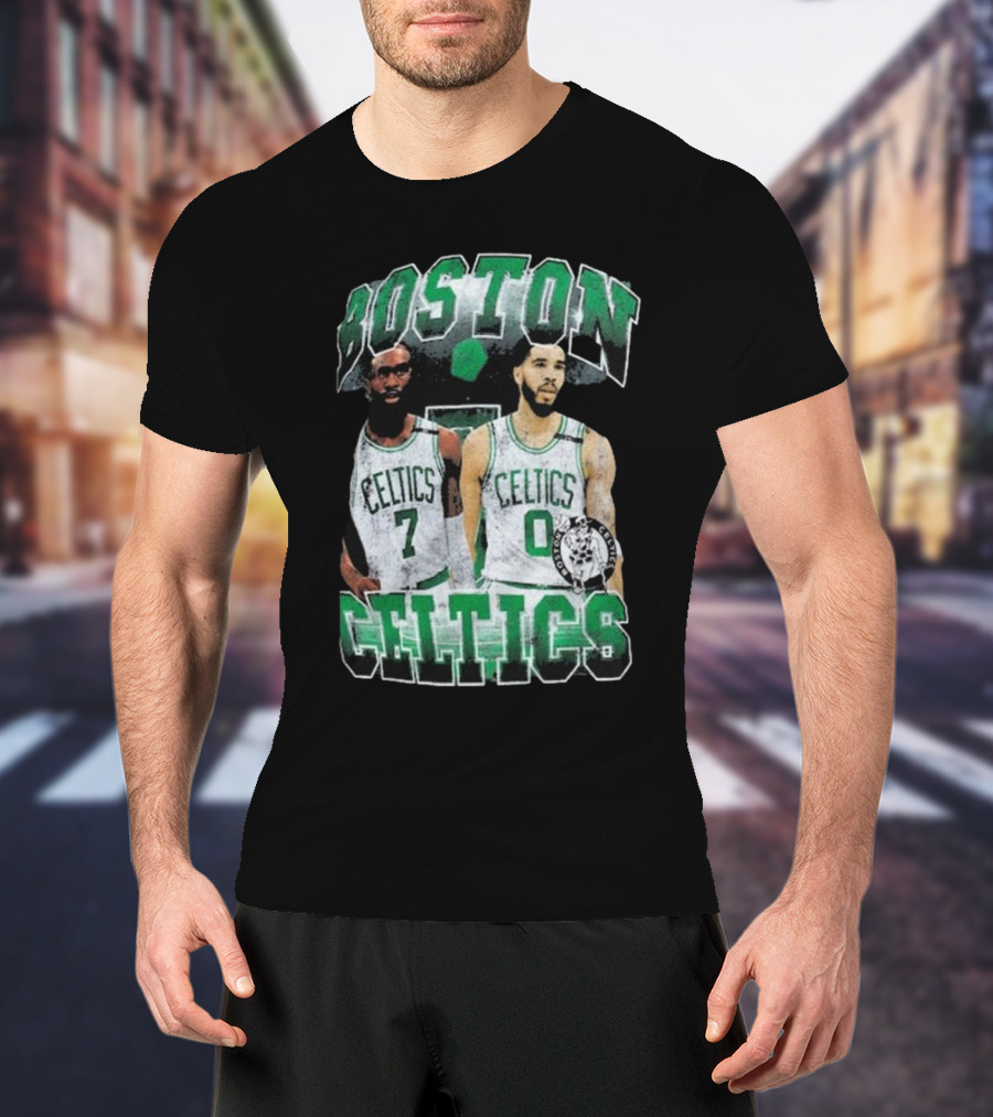 Boston Celtics Jayson Tatum Jaylen Brown Player Duo Vintage Basketball T-Shirt