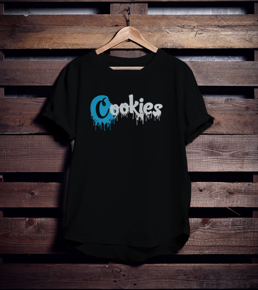 Cookies Dripping Text Blue T-Shirt