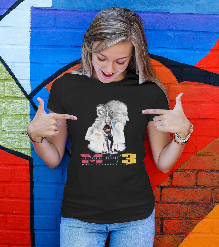 Nikola Jokic MVP 3 Basketball Star Denver Nuggets Most Valuable Player T-Shirt