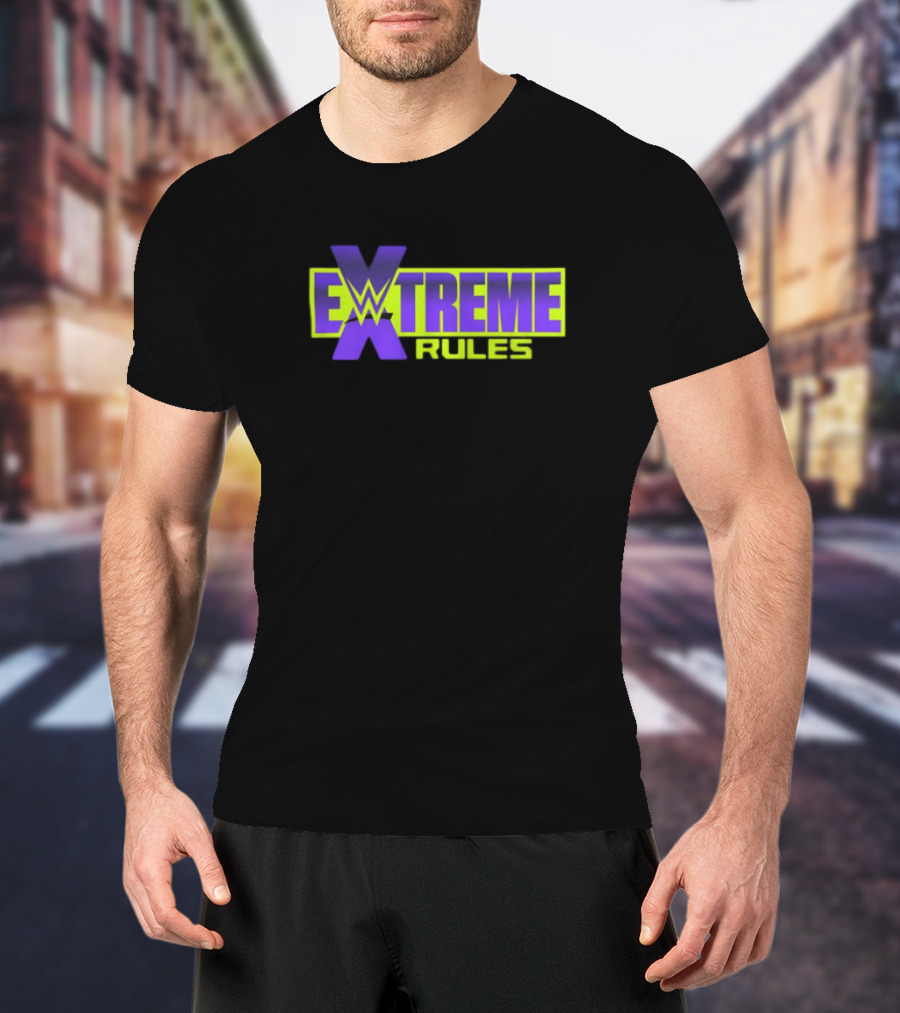 WWE Extreme Rules Event Logo Purple Yellow T-Shirt