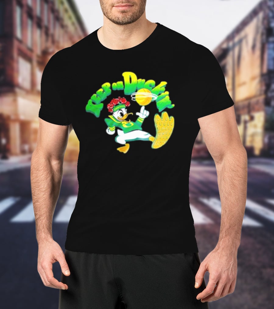 Keep On Duckin' Oregon Ducks Mascot Basketball Dunk T-Shirt