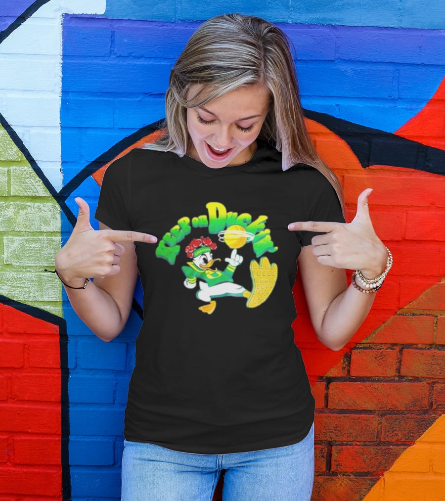 Keep On Duckin' Oregon Ducks Mascot Basketball Dunk T-Shirt