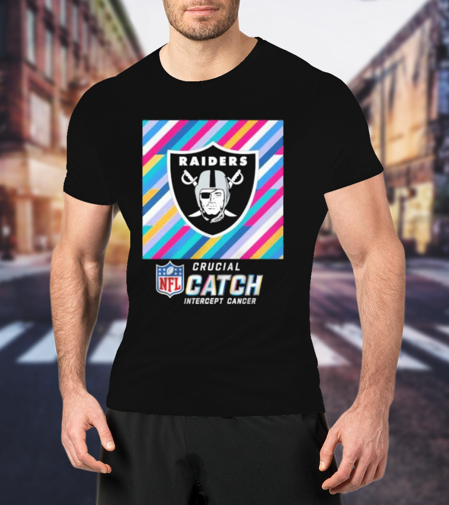Las Vegas Raiders NFL Crucial Catch Intercept Cancer T-Shirt