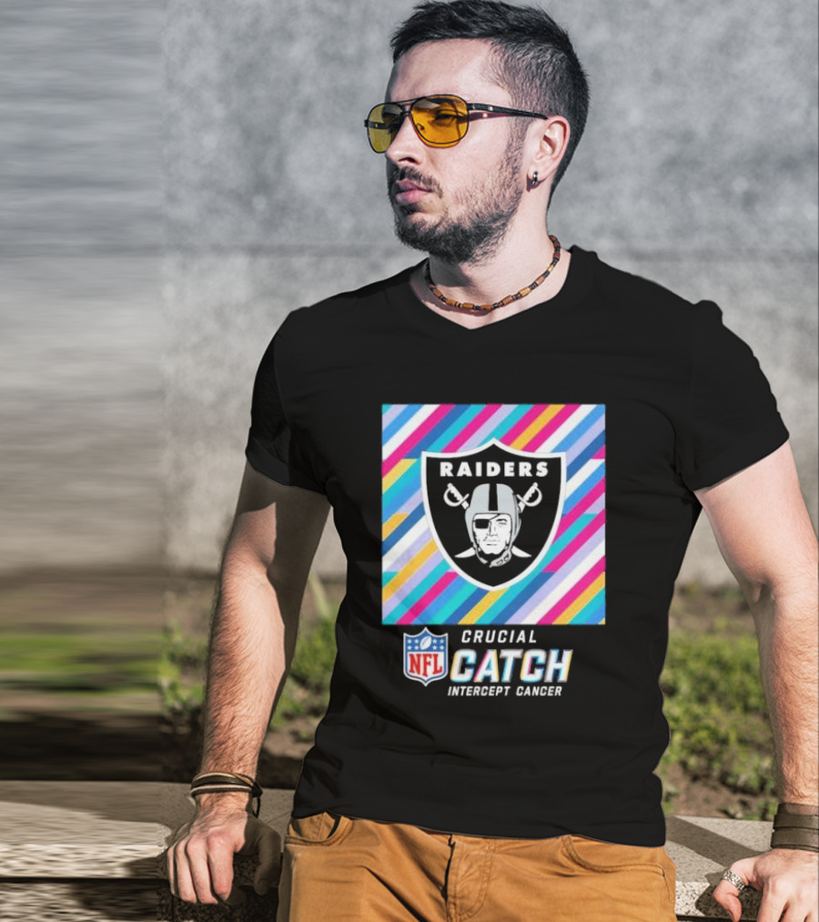 Las Vegas Raiders NFL Crucial Catch Intercept Cancer T-Shirt