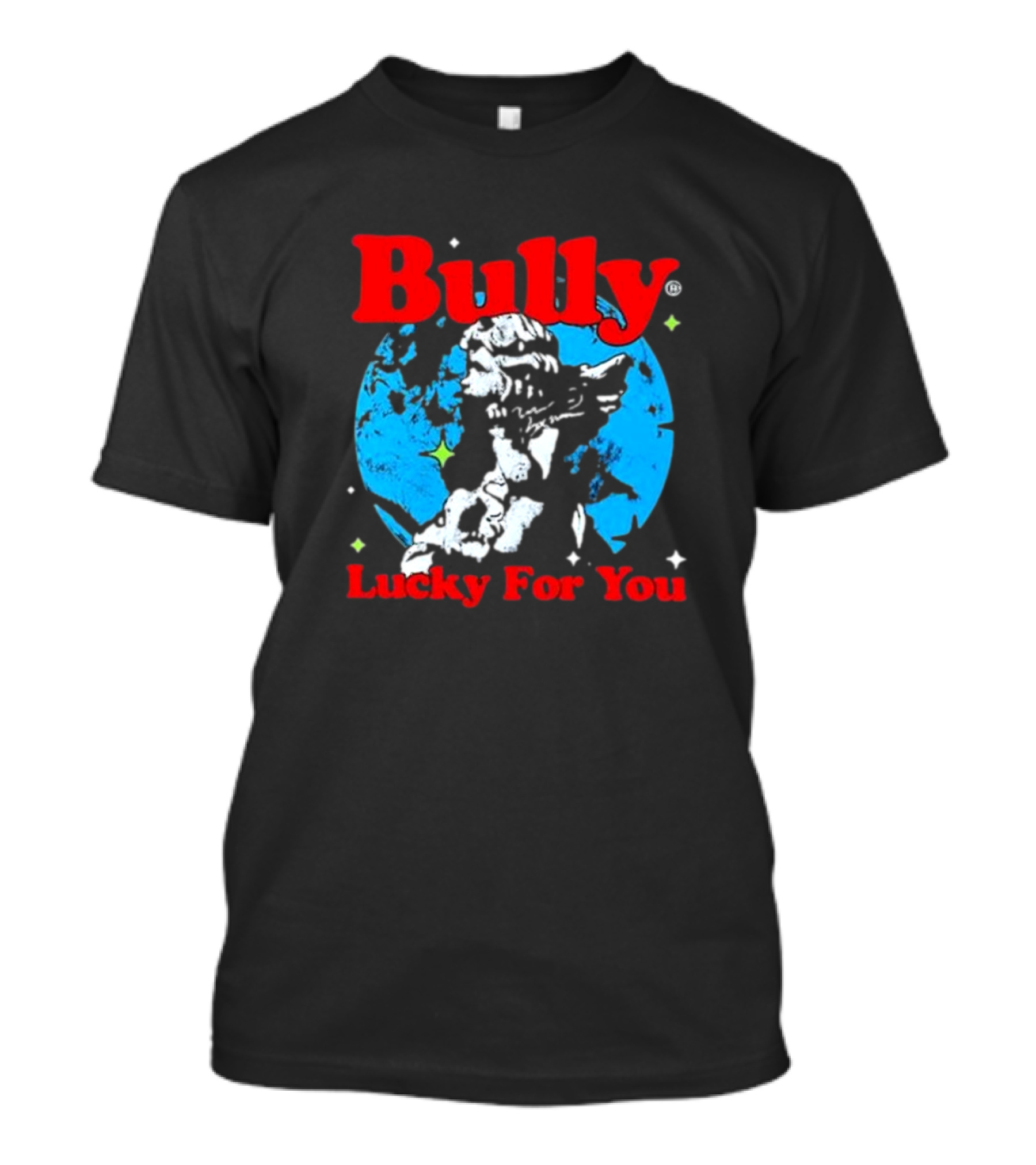 Bully Lucky For You Angel Statue Blue Background T-Shirt