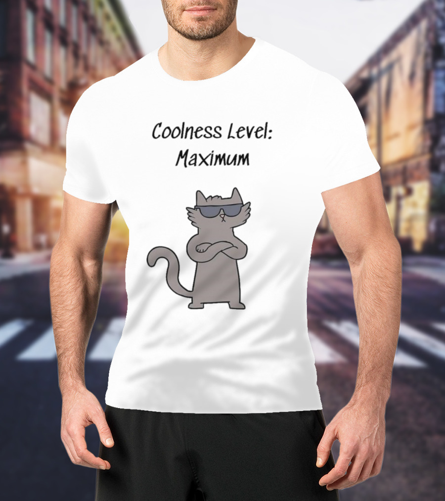 Coolness Level Maximum Swagger Cat With Sunglasses T-Shirt