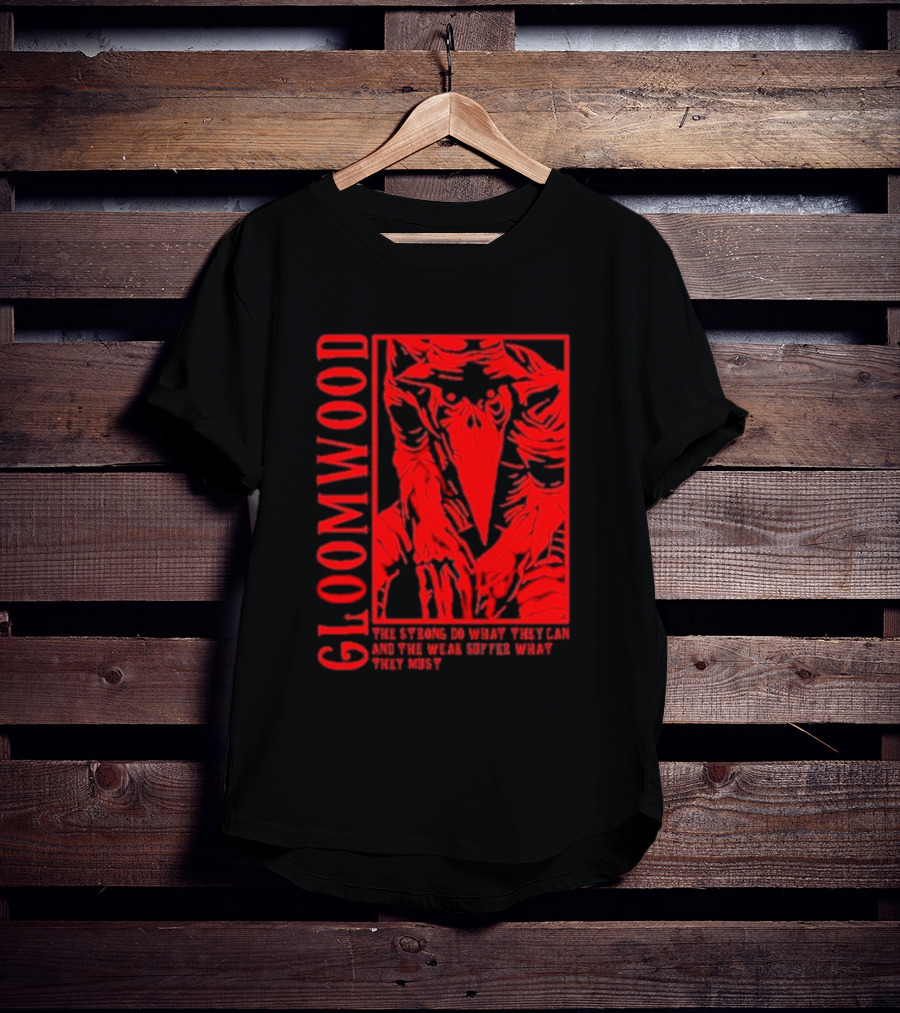 Gloomwood The Strong Do What They Can And The Weak Suffer What They Must Red Bird Mask T-Shirt