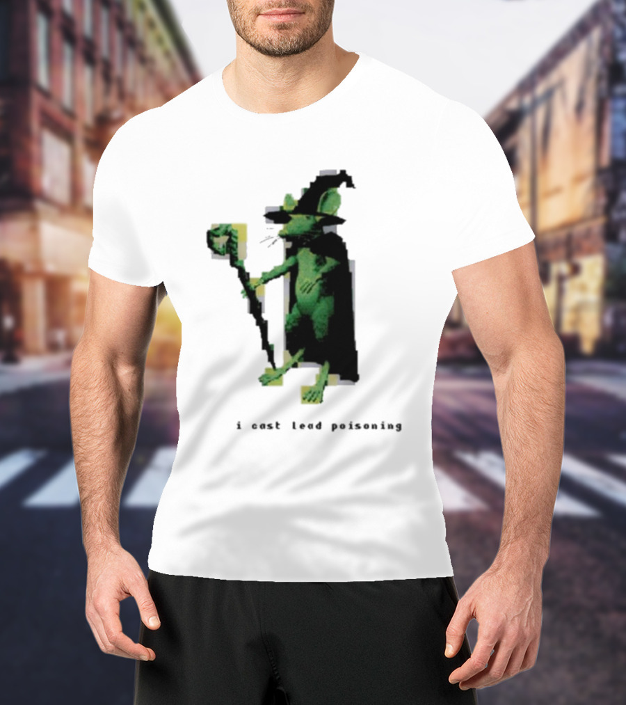 I Cast Lead Poisoning Green Pixel Art Wizard Mouse T-Shirt
