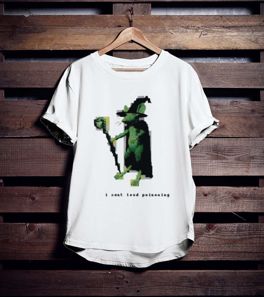 I Cast Lead Poisoning Green Pixel Art Wizard Mouse T-Shirt